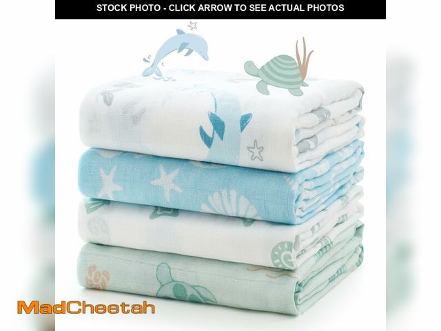 Lot 74-14429498 - Momcozy Muslin Swaddle Blankets, 4-Pack, Large 47"x47", Breathable - UNUSED