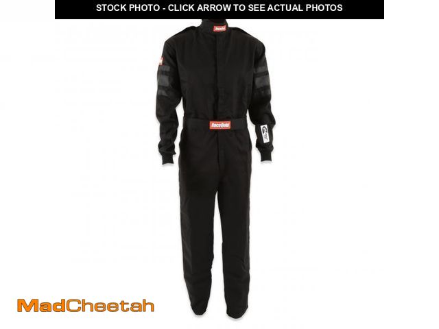Lot 74-12182112 - RaceQuipÃ¢âÂ¬ÃÂ« 110005RQP 110 Series 1-Pc Driving Suit - SFI 3.2A/1 - Black - Large - USED
