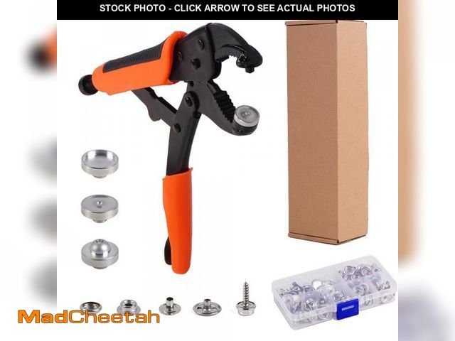 Lot 74-12115710 - HEY FOLY Heavy Duty Snap Fastener Tool Set, Adjustable Snap Button Kit Includes 40 Sets 15mm Stainle...