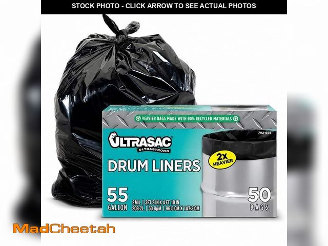 Lot 74-14607202 - Ultrasac 55 Gal. Drum Liner Trash Bags (50 Count) HMD 792695 - UNUSED
