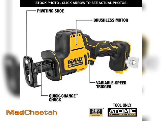 Lot 74-14083504 - DEWALT ATOMIC 20V MAX Cordless Brushless Compact Reciprocating Saw (Tool Only) - USED