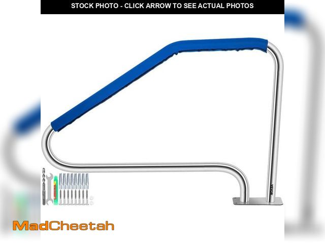 Lot 74-12558222 - (MISSING HARDWARE,GRIP COVER,BASE ) VEVOR Pool Handrail 49.4 in. x 34 in. Swimming Pool Stair Rail 3...