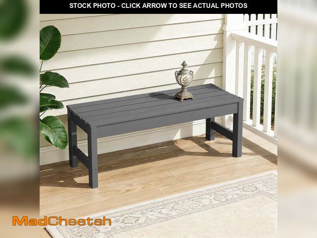 Lot 74-14585381 - SERWALL 2-Person Outdoor Bench Backless, HDPE Patio Bench Weather-Resistant, 700 Lbs Weight Capacity...