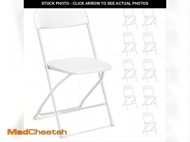 Lot 74-12412955 - Karl home White Steel Frame Plastic Seat Folding Chairs (Set of 10) - UNUSED
