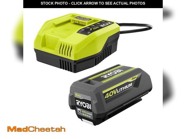 Lot 74-13798622 - RYOBI 40V Lithium-Ion 4.0 Ah Battery and Fast Charger Kit - UNUSED