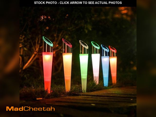 Lot 74-13628772 - pearlstar Solar Lights Outdoor Garden Pathway Lights LED White&amp;Color Changing Landscape Lighting...