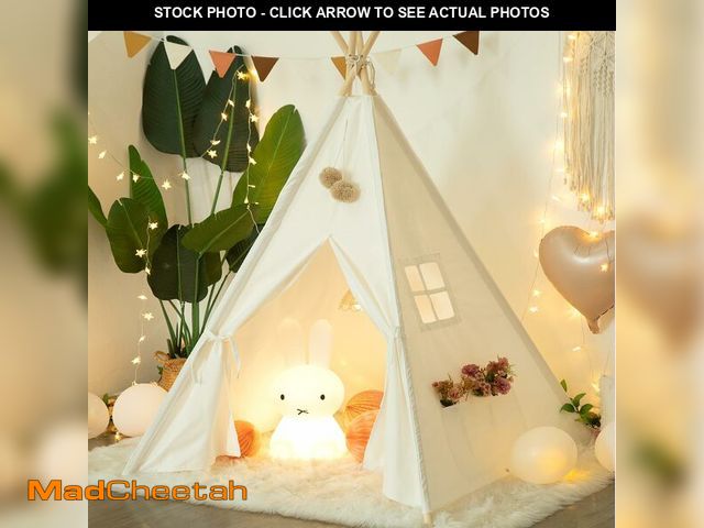 Lot 74-12716649 - RongFa Teepee Tent for Kids-Portable Children Play Tent Indoor Outdoor (White) - UNUSED