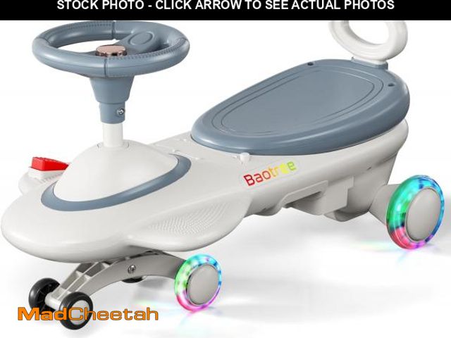 Lot 74-12365737 - Baotree Kids Electric Ride On Car 12V - Electric Wiggle Car with Rechargeable Battery, LED Lights &a...