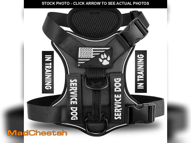 Lot 74-12699882 - Demigreat Service Dog Harness, Reflective Dog Vest Harness with 5 PCS Patches, Adjustable Soft Oxfor...