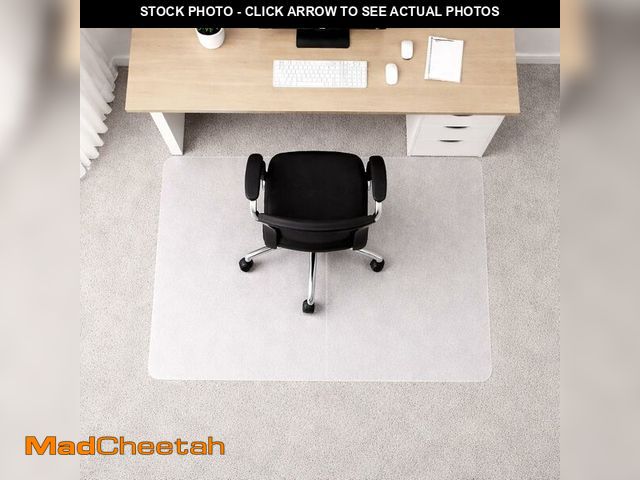 Lot 74-14351682 - Chair Mat for Low Pile Carpets and Carpet Tiles, 35.5" x 46" White Office Carpet Protector, Rectangu...