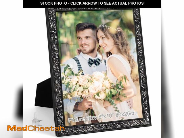 Lot 74-13715619 - HIKWADERY 8x10 Picture Frame Glitter, Black Bling 8 by 10 Photo Frames with HD Real Glass, for Wall ...