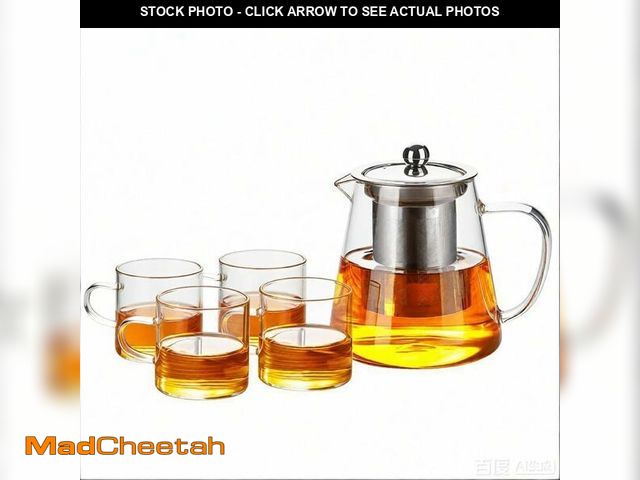 Lot 74-14267612 - Glass Teapot Stovetop with Infuser Set High Temperature Resistant Borosilicate 32OZ Clear Tea Kettle...