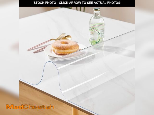 Lot 74-12693322 - Leffora Clear Table Cover Protector 60 x 96 Inch, 1.5mm Thick Plastic Desk Protector Mat, Rectangula...