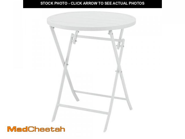 Lot 74-12517559 - StyleWell White Round Metal Folding Outdoor Bistro Table FTS41037-W - UNUSED