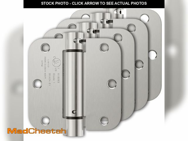 Lot 74-14382680 - Luxbaro 4 Pack Self Closing Door Hinges, 3.5 Inch Spring Loaded Hinges with 5/8'' Radius Corners, Ad...