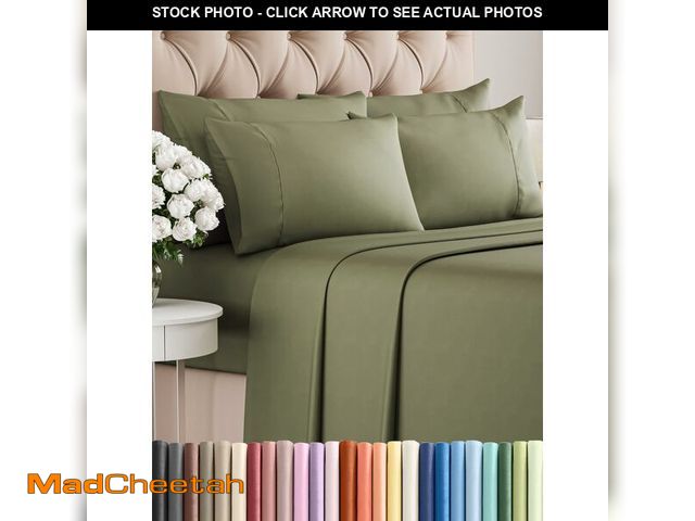 Lot 74-12716342 - Queen Sheets Set 6 Piece - Includes 4 Pillowcases - Bed Sheets Queen Size - Soft Hotel Luxury Beddin...