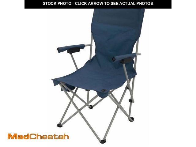 Lot 74-12858194 - Ozark Trail Hard Arm Chair, Durable Polyester Seat, Strong Steel Frame, Portable with Cup Holder - U...