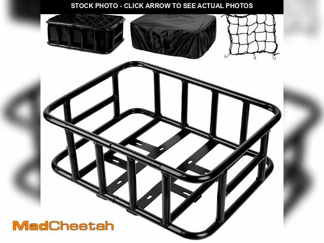 Lot 74-14213210 - SAMRELAX Bike Basket Rear, Large Bicycle Basket with Cargo Net, Liner and Waterproof Cover for Elect...