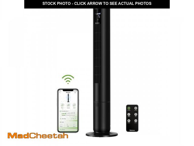 Lot 74-12490314 - Holmes 42â SmartConnect Wi-Fi Tower Fan, 5-Speed, Oscillating, LCD, Remote, Black - UNUSED