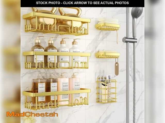 Lot 74-14433356 - Veken Adhesive Shower Caddy 6-Pack,Gifts for Women Mom,Heavy Weight Bearing,Large Wall Mounted Bathr...
