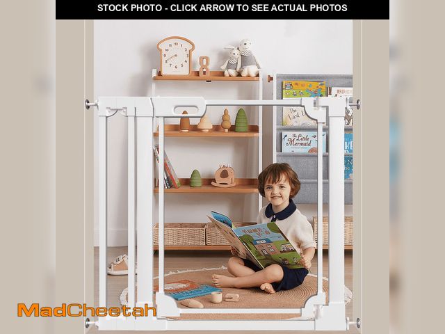 Lot 74-13817453 - Fairy Baby Clear Baby Safety Gate with Wall Protectors 29-38 in Wide Pressure Mounted Gates White - ...