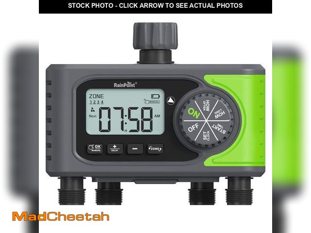 Lot 74-14246230 - RainPoint 4-Zone Digital Hose Timer Programmable Water Timer for Lawns and Gardens - UNUSED