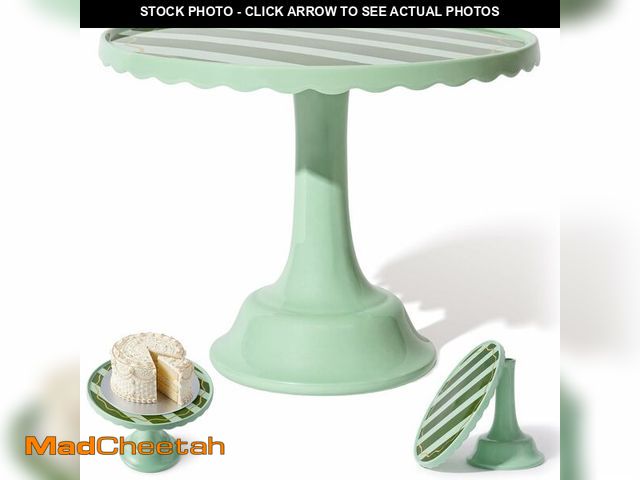 Lot 74-14382484 - Light Green/Dark Green Stripe Cake Stand for Celebrations by Emergency Confetti Ã¢â¬â Charming Ti...
