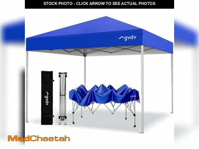 Lot 74-14438664 - GVDV Canopy Tent, 10x10 ft Easy Pop up Outdoor Canopy Tent, Portable Straight Leg Gazebo Instant Can...