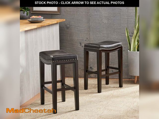 Lot 74-12556583 - Noble House Casen Bar Stool, Black, Set of 2 - UNUSED