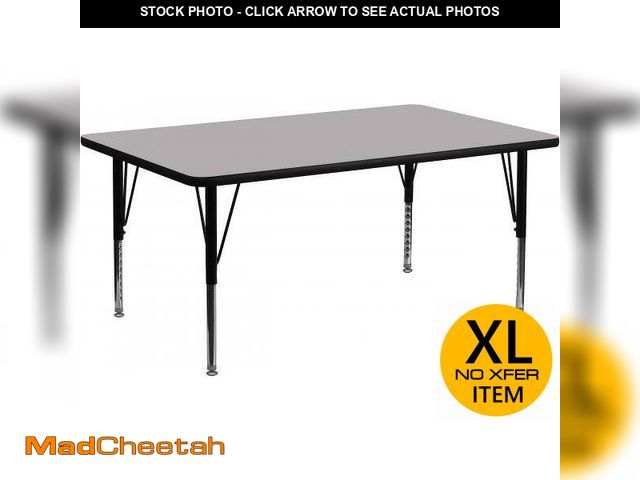 Lot 74-12253719 - *SEE DETAILS* Flash Furniture Wren 30"W x 72"L Rectangular Grey Thermal Laminate Activity Table - He...