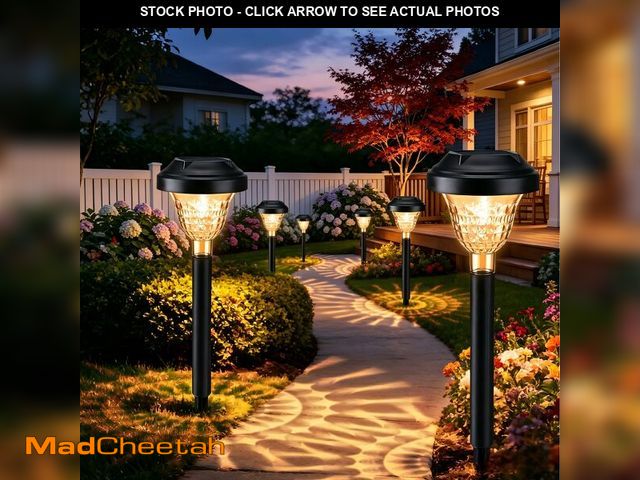 Lot 74-14268815 - Joomer Solar Pathway Lights, 8Pack 10LED Solar Landscape Lights with Auto Lighting Sense &amp; 2 Mod...