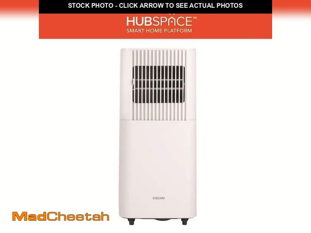 Lot 74-14439204 - 6,000 (DOE) BTU 115-Volt Portable Air Conditioner Cools 250 sq. ft. with Remote in White, Powered by...