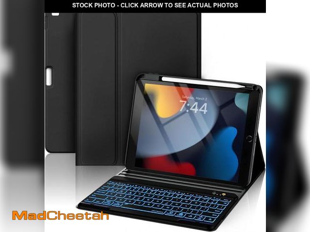 Lot 74-12330274 - OYEEICE for iPad 9th Generation Case with Keyboard 10.2'' - 7 Color Backlit Wireless Keyboard Cover ...