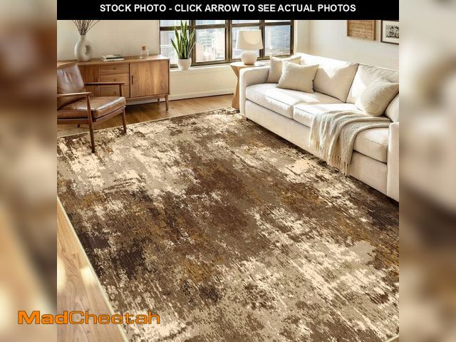 Lot 74-13629416 - RELEANY Washable Area Rugs 5'x7' Non-Slip Modern Abstract Soft for Living Room Entryway Bedroom Nurs...