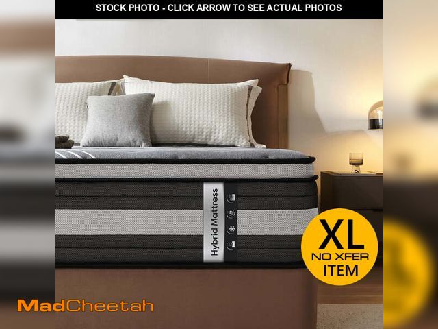 Lot 74-14603385 - Queen Size 12-Inch Medium Firm Hybrid Mattress in a Box, Euro Top with ActiveCool Gel Memory Foam fo...
