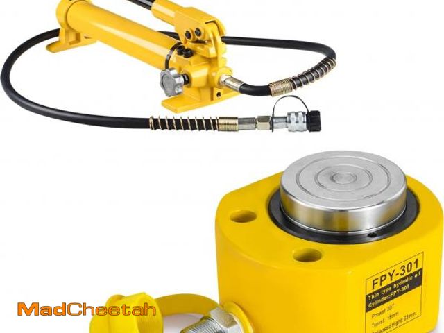 Lot 74-12139211 - DOOROOM 30T 0.55" Stroke Hydraulic Jack Cylinder Thin Mini Hydraulic Ram Multi-Acting Low Profile Li...
