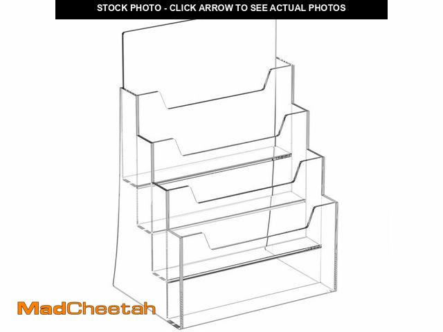 Lot 74-14302649 - SUNQEBO Acrylic Brochure Holder 8.5 x 11 Inch, Clear 4 Tier Acrylic Magazine Holder Brochure Display...