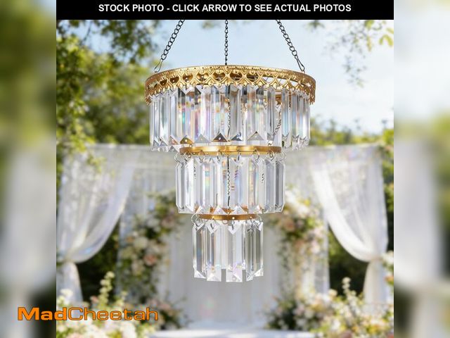 Lot 74-14385274 - Solar Hanging Crystal Chandelier Vintage Outdoor Garden Decor Light - USED