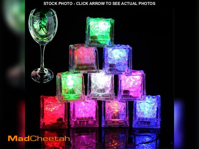 Lot 74-12438662 - Light Up Ice Cubes, 48 Pack MultiColor Waterproof LED Ice Cubes Flashing Glow in The Dark LED Light ...