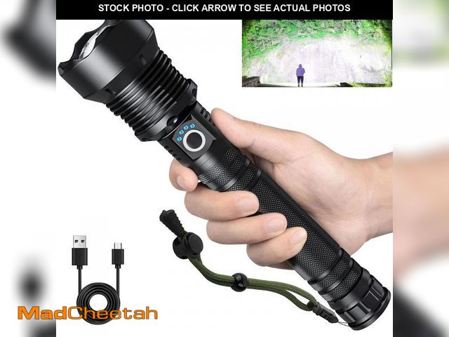Lot 74-12220043 - Rechargeable Flashlights 90,000 Lumens, Super Bright LED Flashlight High Lumens with USB Cable, 5 Mo...