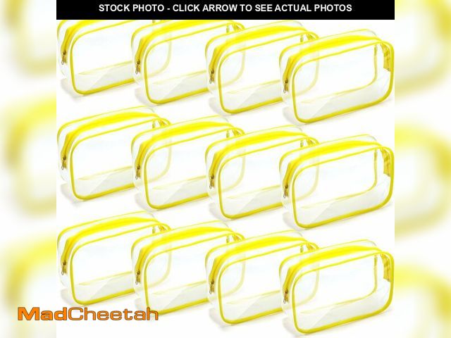 Lot 74-12718798 - Weewooday 12 Pieces Clear Makeup Bags Cosmetic Storage Bags PVC Zipper Pouches Travel Waterproof Mak...