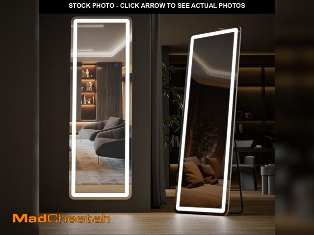 Lot 74-12486991 - CONCETTA 60"x16" LED Full Length Mirror with Aluminum Frame and Polished Glass for Bedroom, 3 Color ...