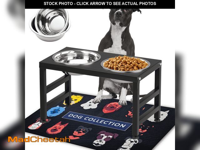 Lot 74-13060804 - SHAINFUN Metal Raised Dog Bowl Stand for  Dogs,  Elevated Dog Bowls with Sprill Proof Mat, Dog Food ...