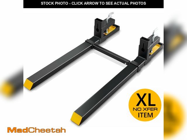 Lot 74-12786854 - VEVOR Pallet Forks, 4000 lbs Clamp on Pallet Forks, 60" Total Length Heavy Duty Pallet Forks with Ad...