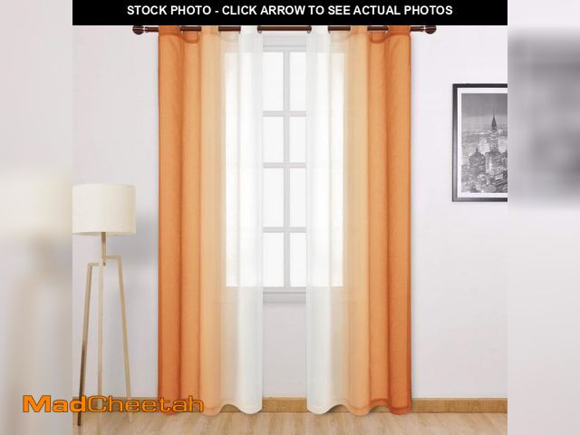 Lot 74-11549181 - DWCN Ombre Sheer Curtains - 84 inches Long Faux Linen Gradient Semi Voile Curtains for Bedroom and L...