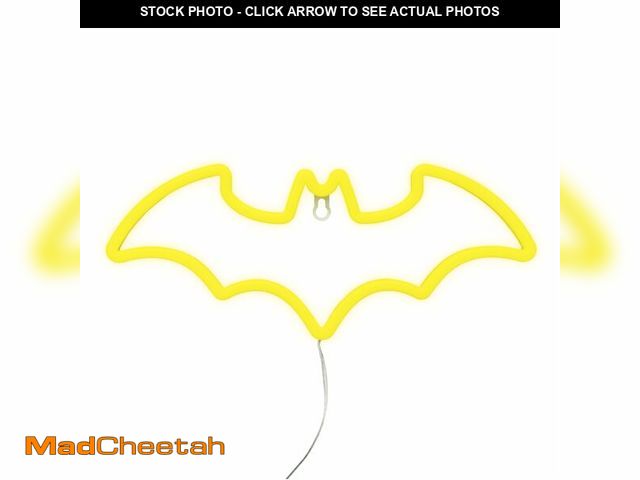 Lot 74-14423822 - Batman LED Neon Light - Officially Licensed DC Comics, Iconic Logo Shaped Lamp, USB Powered, Boys Be...
