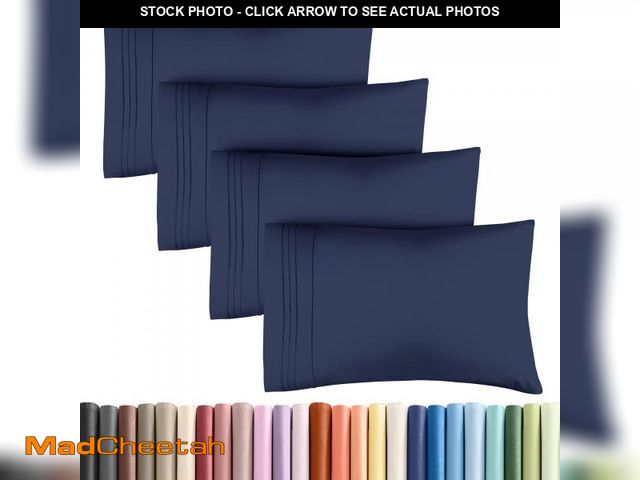 Lot 74-12312040 - Queen Pillow Cases Set of 4 - Ultra Soft Hotel Quality Pillowcase Covers - Comfy, Cozy &amp; Wrinkle...