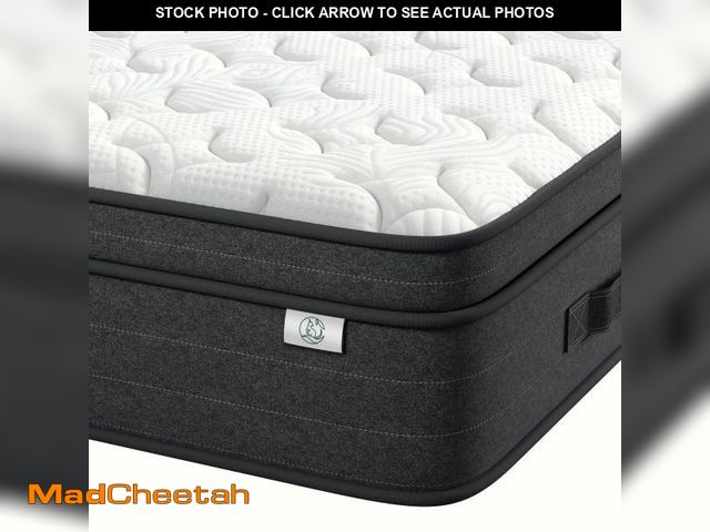 Lot 74-12103865 - koorlian 12 Inch Queen Size Mattress in a Box for Back Pain, Medium Firm Feel Fiberglass Free Hybrid...