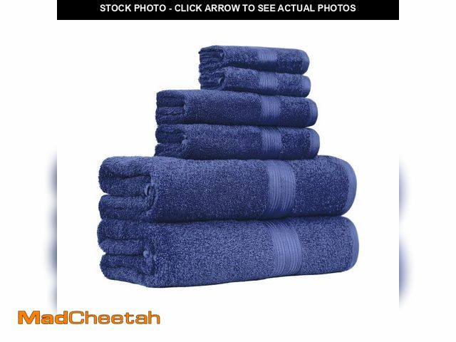 Lot 74-13988347 - Basics 6-Piece Fade-Resistant 100% Cotton Towel Set, Soft and Absorbent, 2 Bath Towels, 2 Hand Towel...