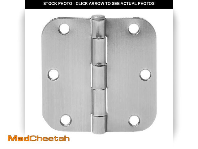 Lot 74-12433284 - Basics Interior Door Hinge, Rounded, 3.5 x 3.5 Inch, Satin Nickel - Pack of 18 - USED